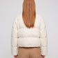Short Knit Puffer Jacket with Funnel Collar