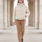 Short Knit Puffer Jacket with Funnel Collar