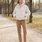 Short Knit Puffer Jacket with Funnel Collar