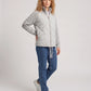 Short Quilted Jacket with Knitted Sleeves
