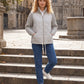 Short Quilted Jacket with Knitted Sleeves