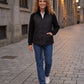 Short Quilted Jacket with Knitted Sleeves