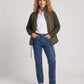 Short Quilted Jacket with Knitted Sleeves