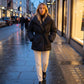 Oversized Mid-Thigh Puffer Jacket with Shawl Collar and Belt