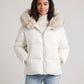 Short Oversized Puffer Jacket with Faux Fur Hood