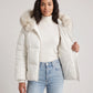 Short Oversized Puffer Jacket with Faux Fur Hood