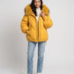 Short Oversized Puffer Jacket with Faux Fur Hood