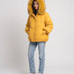 Short Oversized Puffer Jacket with Faux Fur Hood
