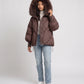 Short Oversized Puffer Jacket with Faux Fur Hood