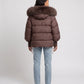 Short Oversized Puffer Jacket with Faux Fur Hood