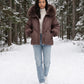 Short Oversized Puffer Jacket with Faux Fur Hood
