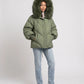 Short Oversized Puffer Jacket with Faux Fur Hood