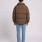 Short Oversized Puffer Jacket with Contrast Zip
