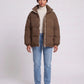 Short Oversized Puffer Jacket with Contrast Zip