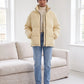 Short Oversized Puffer Jacket with Contrast Zip