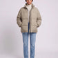 Short Oversized Puffer Jacket with Contrast Zip