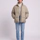 Short Oversized Puffer Jacket with Contrast Zip