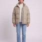 Short Oversized Puffer Jacket with Contrast Zip