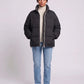 Short Oversized Puffer Jacket with Contrast Zip