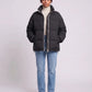 Short Oversized Puffer Jacket with Contrast Zip