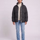 Short Oversized Puffer Jacket with Contrast Zip