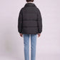 Short Oversized Puffer Jacket with Contrast Zip