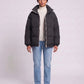 Short Oversized Puffer Jacket with Contrast Zip