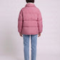 Short Oversized Puffer Jacket with Contrast Zip