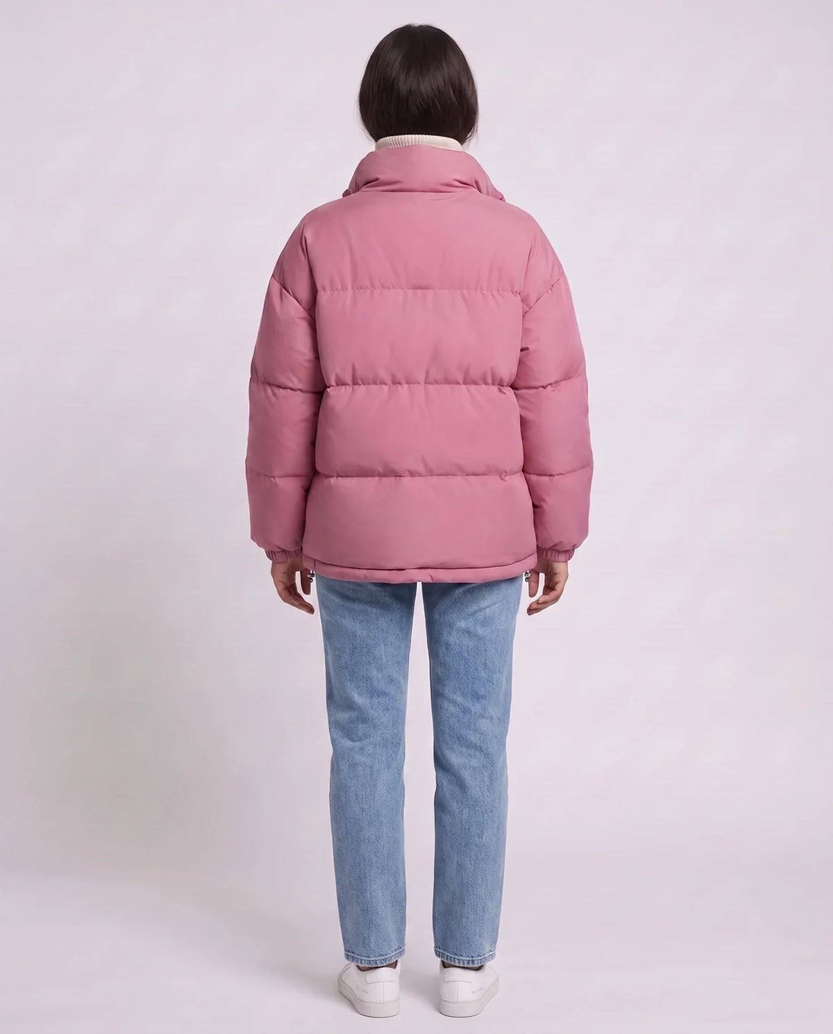 Short Oversized Puffer Jacket with Contrast Zip