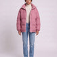 Short Oversized Puffer Jacket with Contrast Zip