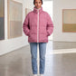 Short Oversized Puffer Jacket with Contrast Zip