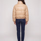 Short Faux Leather Puffer Jacket with Poppers