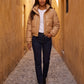 Short Faux Leather Puffer Jacket with Poppers