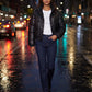 Short Faux Leather Puffer Jacket with Poppers