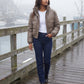 Short Faux Leather Puffer Jacket with Poppers