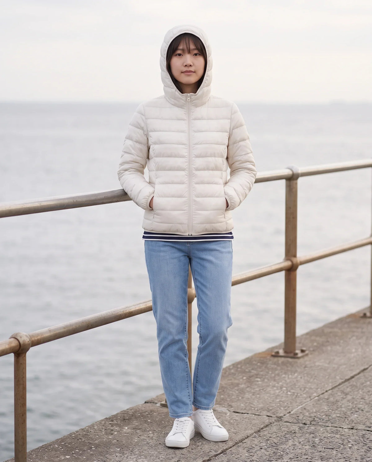 Short Ultra-Lightweight Hooded Puffer Jacket