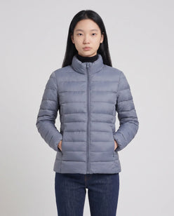 Short Ultra-Lightweight Puffer Jacket with Funnel Collar