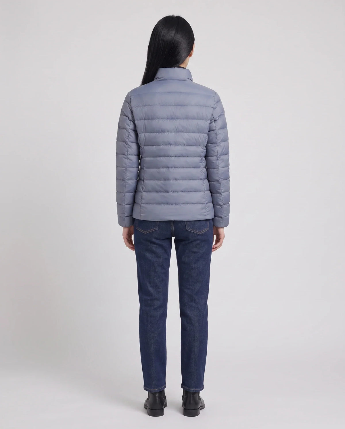 Short Ultra-Lightweight Puffer Jacket with Funnel Collar