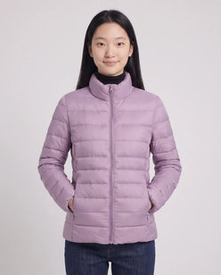 Short Ultra-Lightweight Puffer Jacket with Funnel Collar