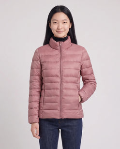 Short Ultra-Lightweight Puffer Jacket with Funnel Collar
