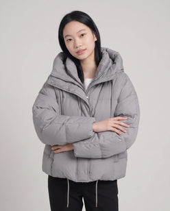 Cropped Hooded Puffer Jacket