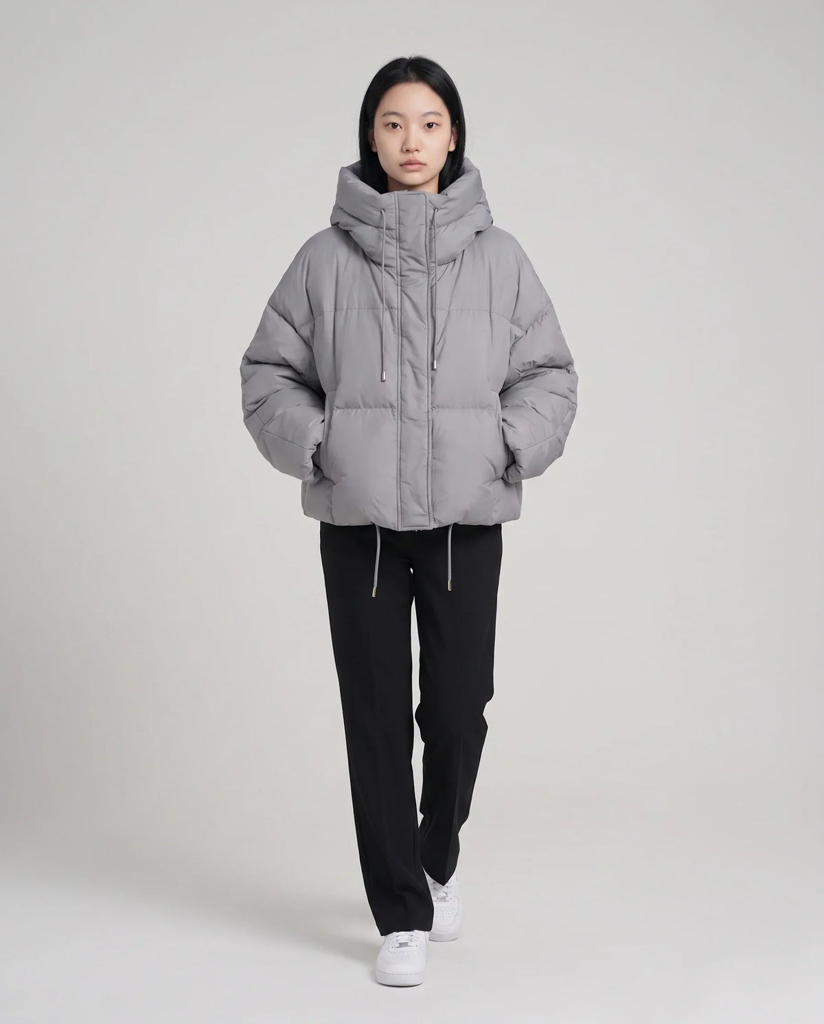 Cropped Hooded Puffer Jacket