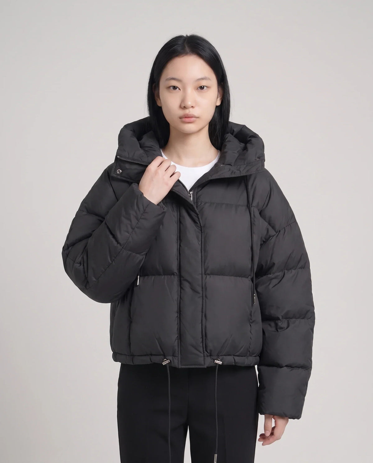 Cropped Hooded Puffer Jacket