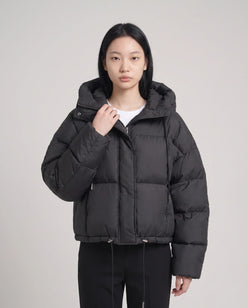 Cropped Hooded Puffer Jacket