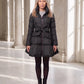 Fit-and-Flare Puffer Jacket with Tie Belt