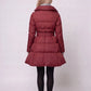 Fit-and-Flare Puffer Jacket with Tie Belt