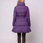 Fit-and-Flare Puffer Jacket with Tie Belt