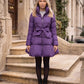 Fit-and-Flare Puffer Jacket with Tie Belt