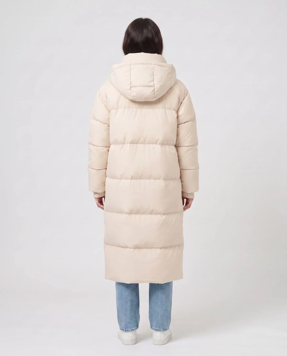 Extra-Long Puffer Jacket with Detachable Hood