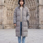 Extra-Long Puffer Jacket with Detachable Hood